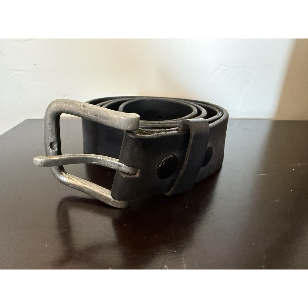 Pair of men's leather belts gray & black‎ size 42 one made In USA